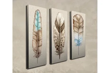 Dekorativ Canvasbilde 3 Deler - Flerfarget - Interiør - Maleri & posters - Lerretsbilder