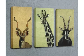 Dekorativ Canvasbilde 3 Deler - Flerfarget - Interiør - Maleri & posters - Lerretsbilder