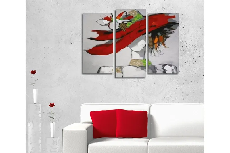 Dekorativ Canvasbilde 3 Deler - Flerfarget - Interiør - Maleri & posters - Lerretsbilder