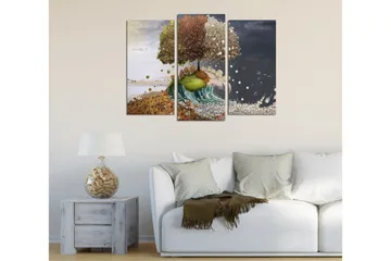 Dekorativ Canvasbilde 3 Deler - Flerfarget - Interiør - Maleri & posters - Lerretsbilder