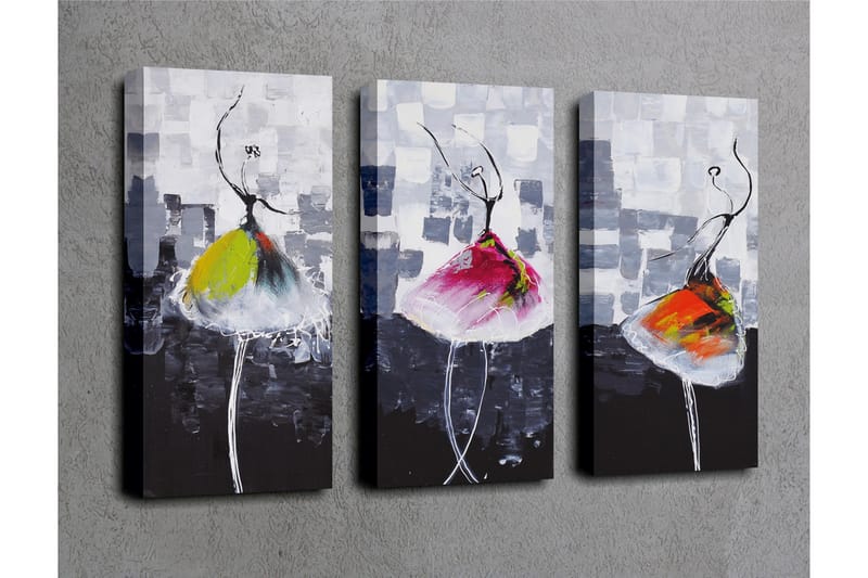 Dekorativ Canvasbilde 3 Deler - Flerfarget - Interiør - Maleri & posters - Lerretsbilder