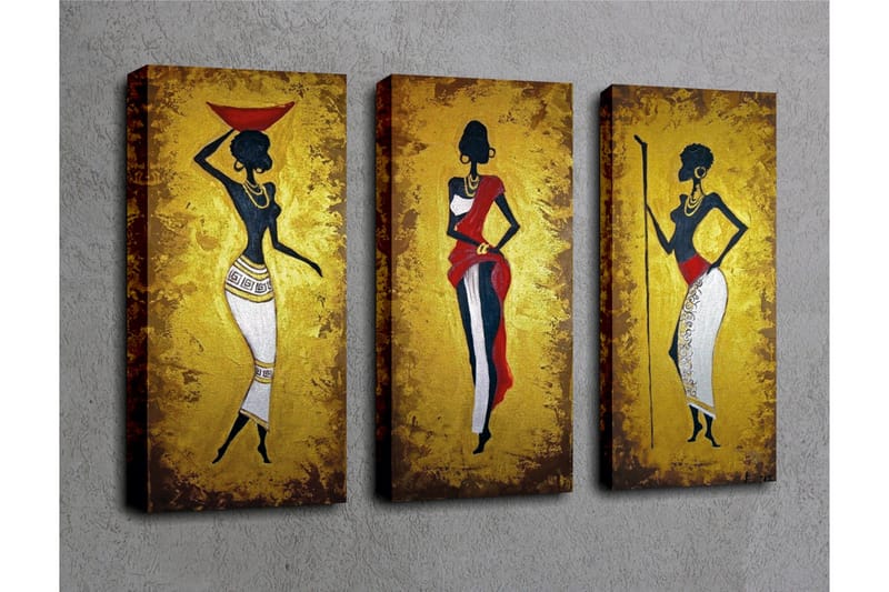 Dekorativ Canvasbilde 3 Deler - Flerfarget - Interiør - Maleri & posters - Lerretsbilder