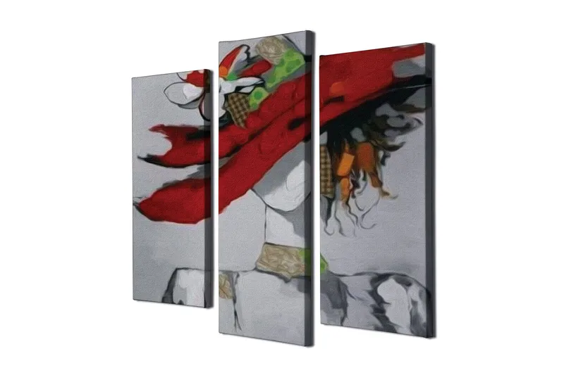 Dekorativ Canvasbilde 3 Deler - Flerfarget - Interiør - Maleri & posters - Lerretsbilder