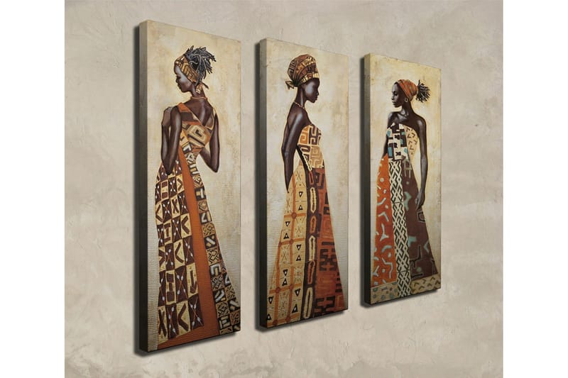 Dekorativ Canvasbilde 3 Deler - Flerfarget - Interiør - Maleri & posters - Lerretsbilder