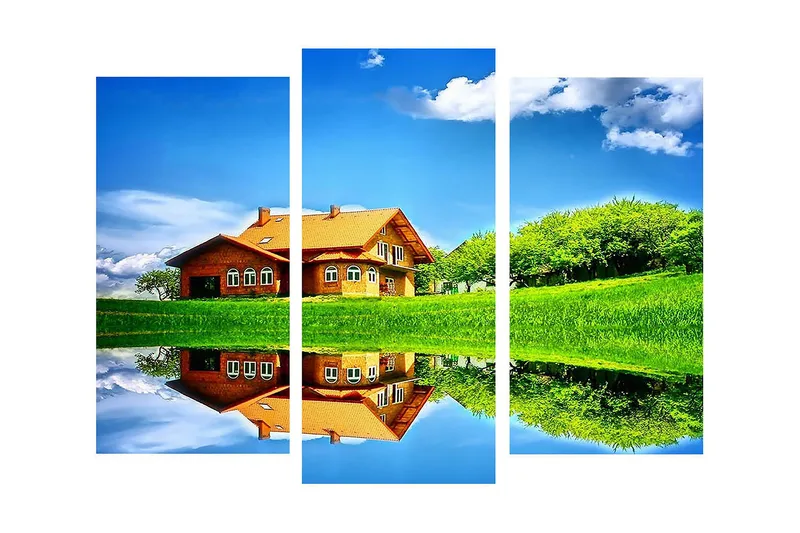 Dekorativ Canvasbilde 3 Deler - Flerfarget - Interiør - Maleri & posters - Lerretsbilder