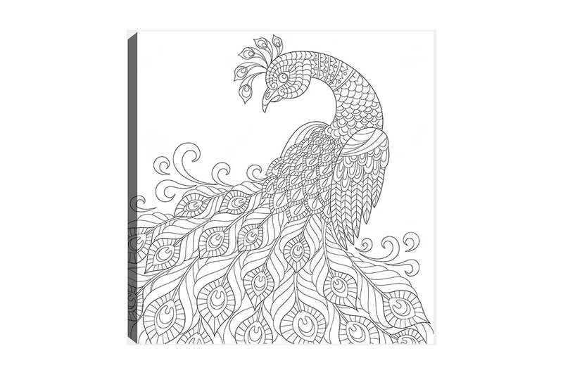 Dekorativ Canvasbilde 30x30 cm, Hvit|Svart