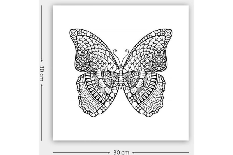 Dekorativ Canvasbilde 30x30 cm - Hvit|Svart - Interiør - Maleri & posters - Lerretsbilder