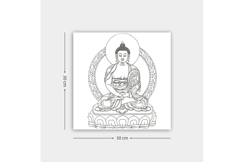 Dekorativ Canvasbilde 30x30 cm - Hvit|Svart - Interiør - Maleri & posters - Lerretsbilder