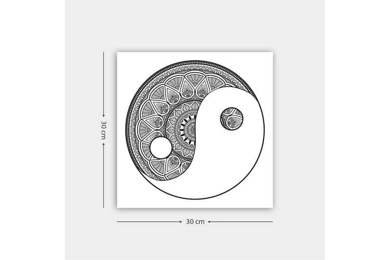 Dekorativ Canvasbilde 30x30 cm - Hvit|Svart - Interiør - Maleri & posters - Lerretsbilder