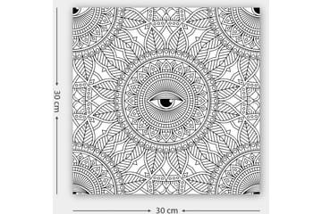 Dekorativ Canvasbilde 30x30 cm - Hvit|Svart - Interiør - Maleri & posters - Lerretsbilder