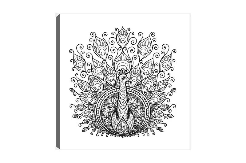 Dekorativ Canvasbilde 30x30 cm, Hvit|Svart