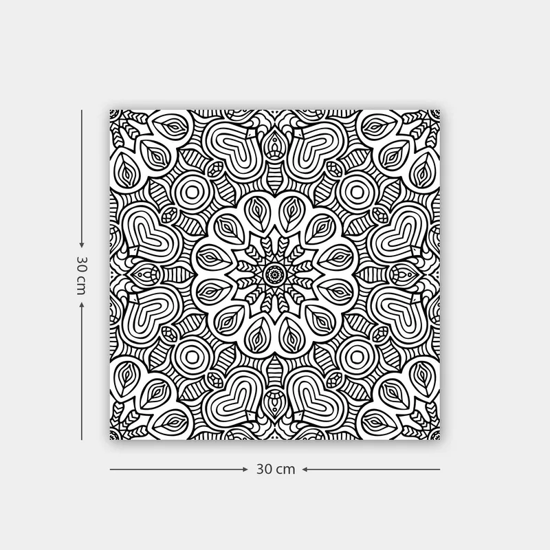 Dekorativ Canvasbilde 30x30 cm, Hvit|Svart