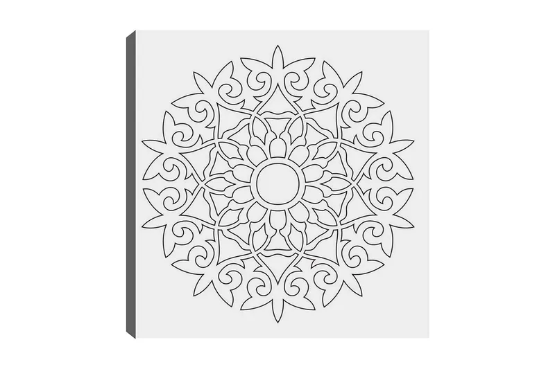 Dekorativ Canvasbilde 30x30 cm, Hvit|Svart