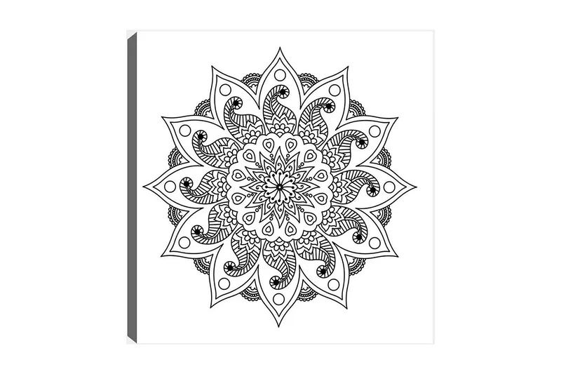 Dekorativ Canvasbilde 30x30 cm, Hvit|Svart