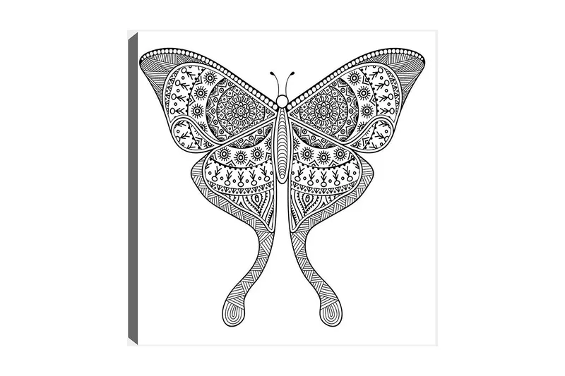 Dekorativ Canvasbilde 30x30 cm, Hvit|Svart