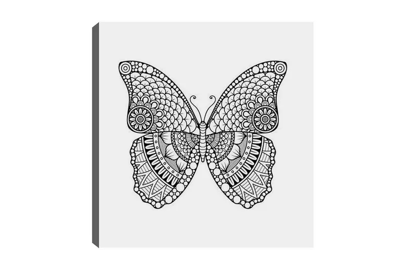 Dekorativ Canvasbilde 30x30 cm, Hvit|Svart