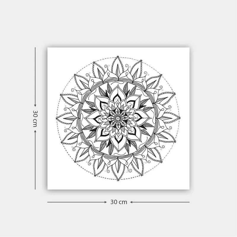 Dekorativ Canvasbilde 30x30 cm, Hvit|Svart