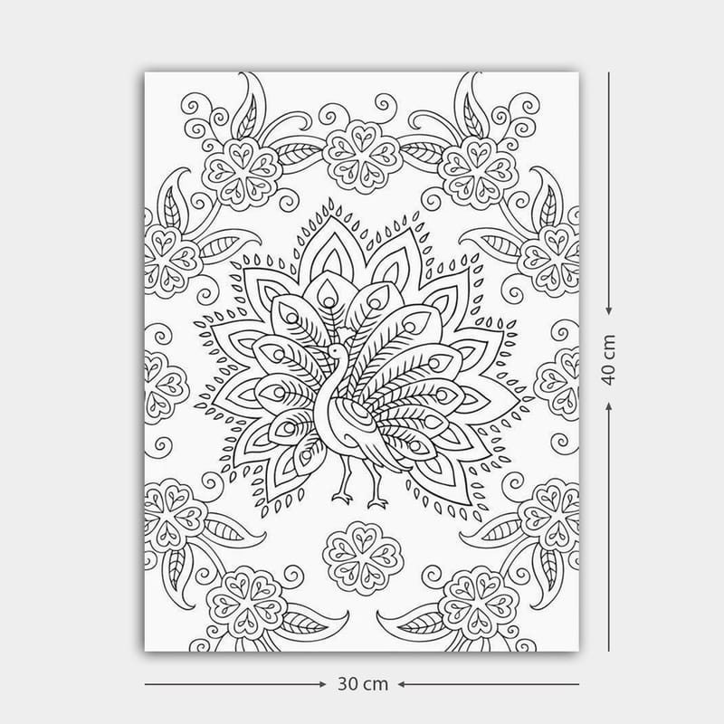 Dekorativ Canvasbilde 30x40 cm, Hvit|Svart