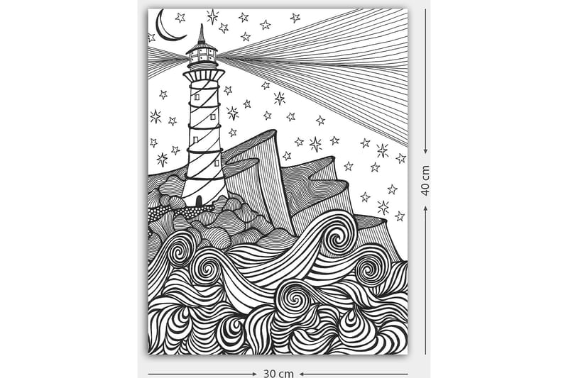 Dekorativ Canvasbilde 30x40 cm - Hvit|Svart - Interiør - Maleri & posters - Lerretsbilder