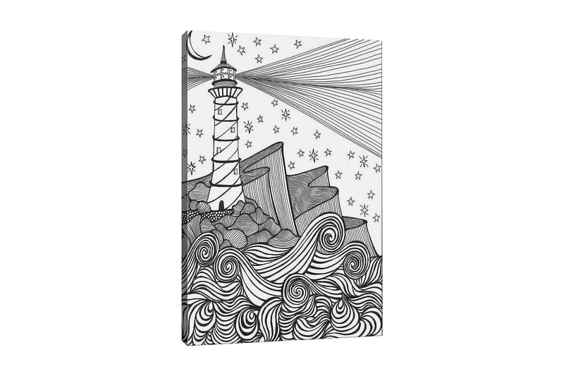 Dekorativ Canvasbilde 30x40 cm, Hvit|Svart