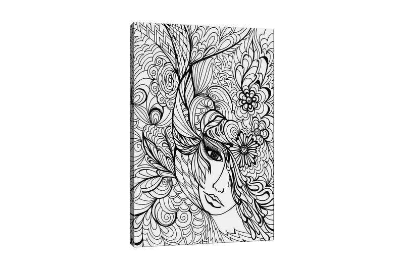 Dekorativ Canvasbilde 30x40 cm, Hvit|Svart