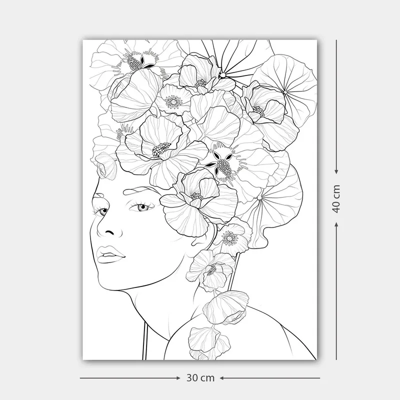 Dekorativ Canvasbilde 30x40 cm, Hvit|Svart