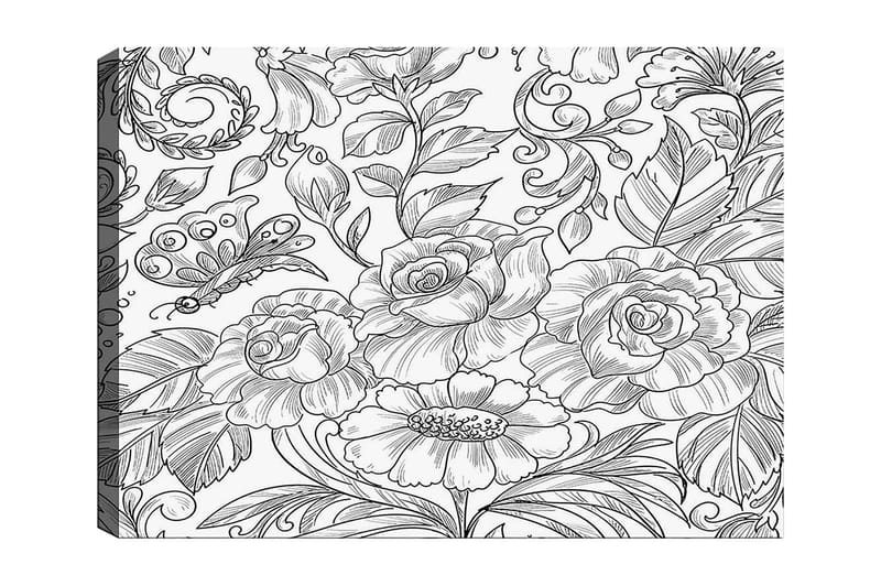 Dekorativ Canvasbilde 30x40 cm, Hvit|Svart