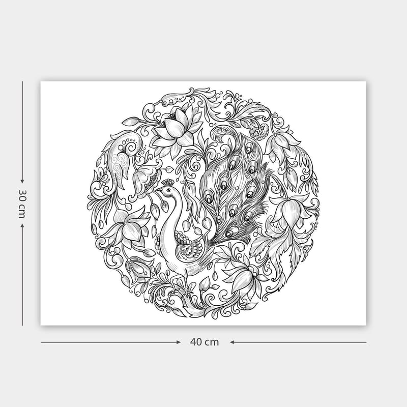 Dekorativ Canvasbilde 30x40 cm, Hvit|Svart