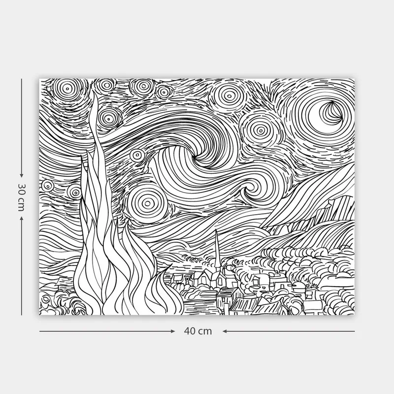 Dekorativ Canvasbilde 30x40 cm, Hvit|Svart