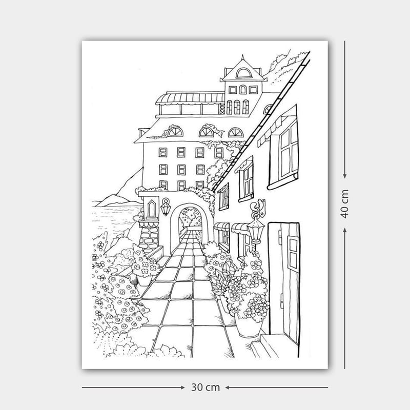 Dekorativ Canvasbilde 30x40 cm, Hvit|Svart