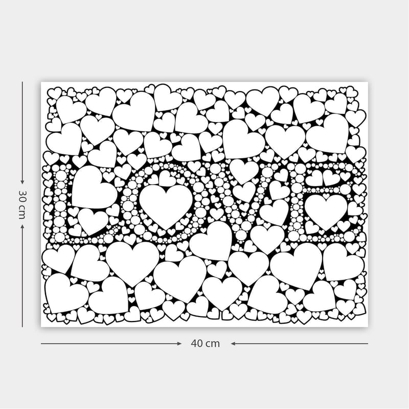 Dekorativ Canvasbilde 30x40 cm, Hvit|Svart