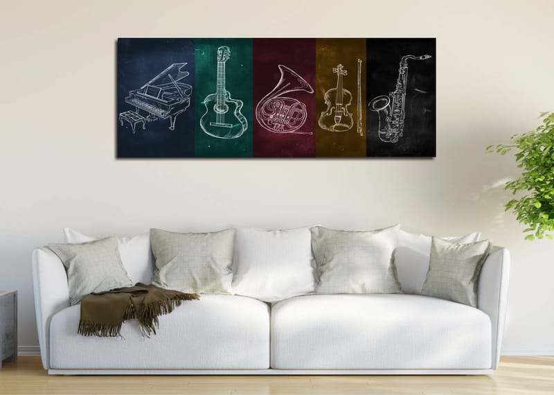 Dekorativ Canvasbilde 30x80 cm - Flerfarget - Interiør - Maleri & posters - Lerretsbilder