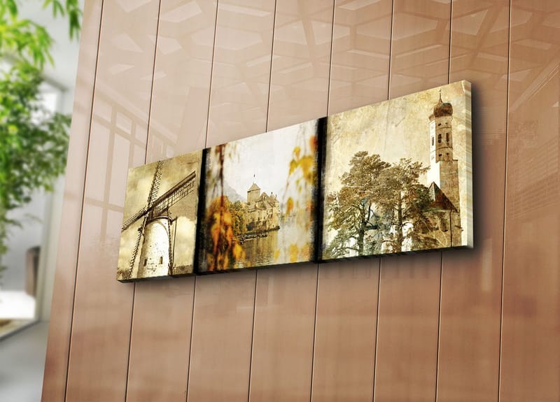 Dekorativ Canvasbilde 30x90 cm - Flerfarget - Interiør - Maleri & posters - Lerretsbilder