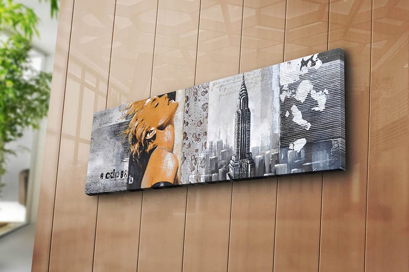 Dekorativ Canvasbilde 30x90 cm - Flerfarget - Interiør - Maleri & posters - Lerretsbilder