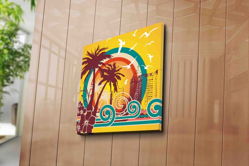 Dekorativ Canvasbilde 45x45 cm - Flerfarget - Interiør - Maleri & posters - Lerretsbilder
