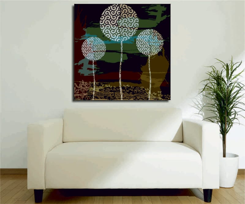 Dekorativ Canvasbilde 45x45 cm - Flerfarget - Interiør - Maleri & posters - Lerretsbilder