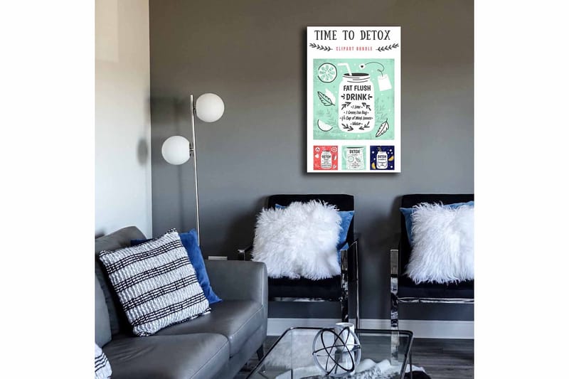 Dekorativ Canvasbilde 45x70 cm - Flerfarget - Interiør - Maleri & posters - Lerretsbilder
