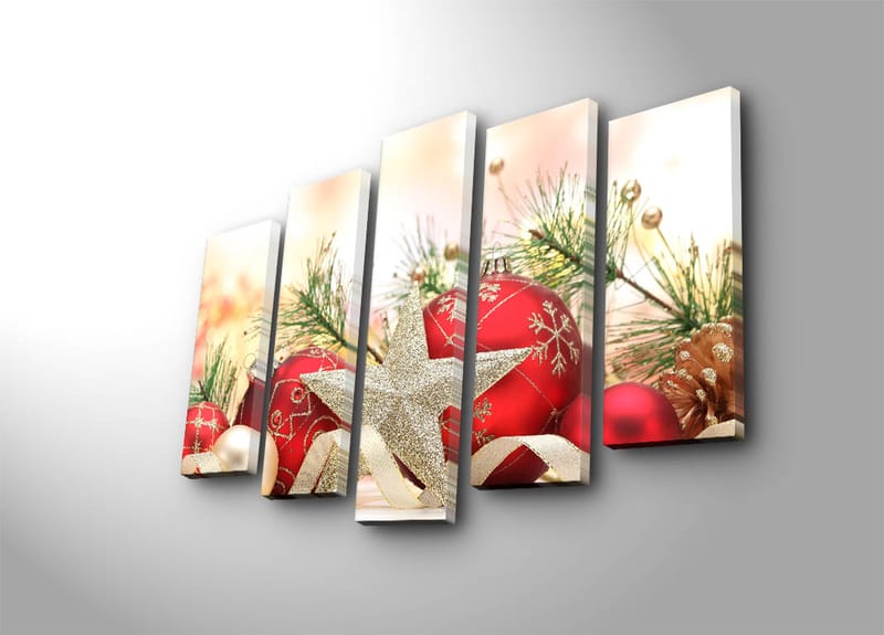 Dekorativ Canvasbilde 5-Deler 19x70 cm - Flerfarget - Interiør - Maleri & posters - Lerretsbilder