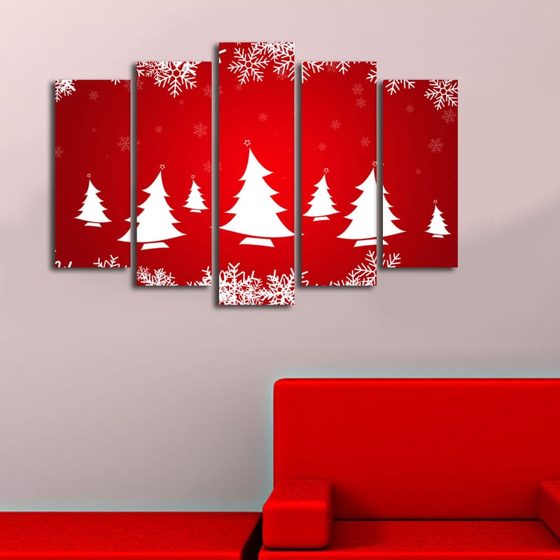 Dekorativ Canvasbilde 5-Deler 19x70 cm - Flerfarget - Interiør - Maleri & posters - Lerretsbilder