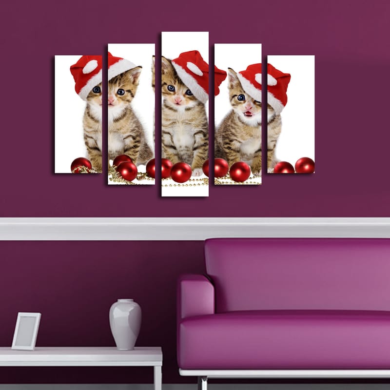 Dekorativ Canvasbilde 5-Deler 19x70 cm - Flerfarget - Interiør - Maleri & posters - Lerretsbilder