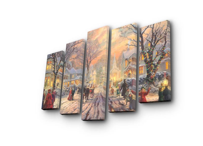 Dekorativ Canvasbilde 5-Deler 19x70 cm - Flerfarget - Interiør - Maleri & posters - Lerretsbilder
