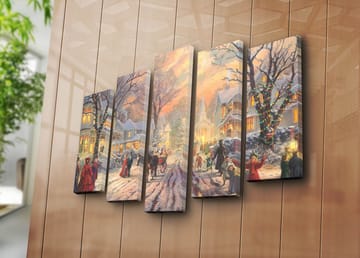Dekorativ Canvasbilde 5-Deler 19x70 cm - Flerfarget - Interiør - Maleri & posters - Lerretsbilder