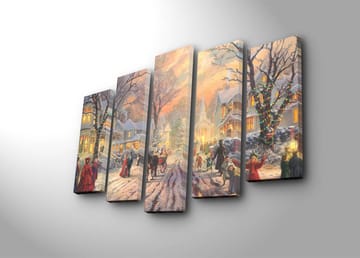 Dekorativ Canvasbilde 5-Deler 19x70 cm - Flerfarget - Interiør - Maleri & posters - Lerretsbilder