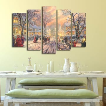 Dekorativ Canvasbilde 5-Deler 19x70 cm - Flerfarget - Interiør - Maleri & posters - Lerretsbilder