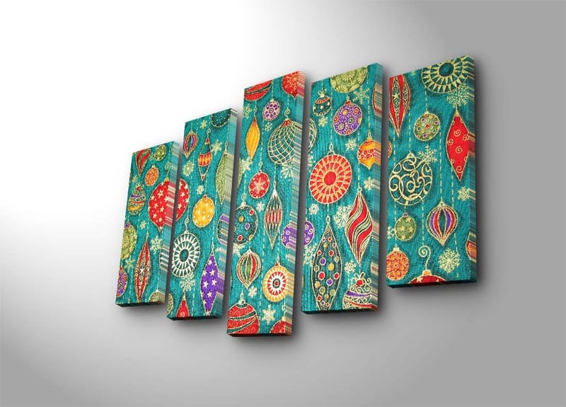 Dekorativ Canvasbilde 5-Deler 19x70 cm - Flerfarget - Interiør - Maleri & posters - Lerretsbilder