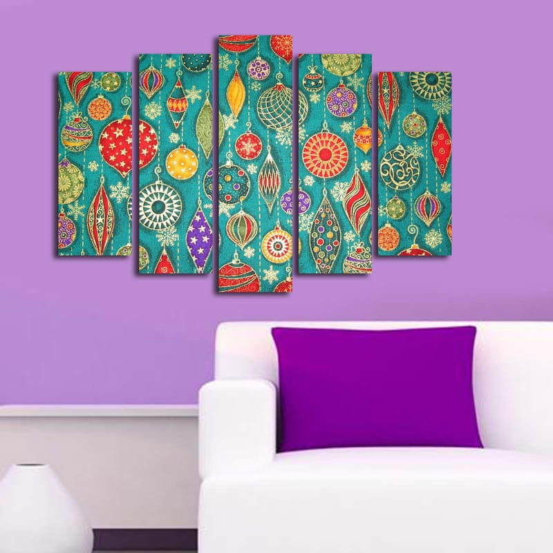 Dekorativ Canvasbilde 5-Deler 19x70 cm - Flerfarget - Interiør - Maleri & posters - Lerretsbilder