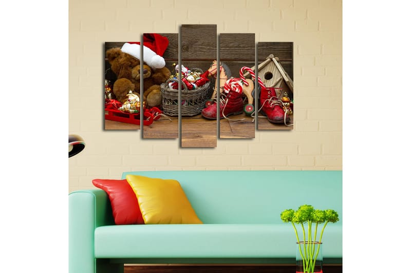 Dekorativ Canvasbilde 5-Deler 19x70 cm - Flerfarget - Interiør - Maleri & posters - Lerretsbilder