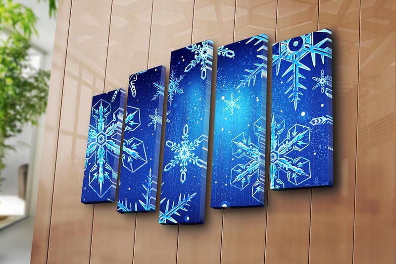 Dekorativ Canvasbilde 5-Deler 19x70 cm - Flerfarget - Interiør - Maleri & posters - Lerretsbilder