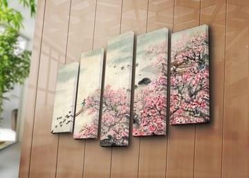 Dekorativ Canvasbilde 5-Deler 70x19 cm - Flerfarget - Interiør - Maleri & posters - Lerretsbilder