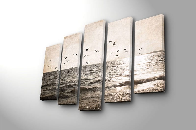Dekorativ Canvasbilde 5-Deler 70x19 cm - Flerfarget - Interiør - Maleri & posters - Lerretsbilder